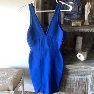 Fitted blue zip up dress
